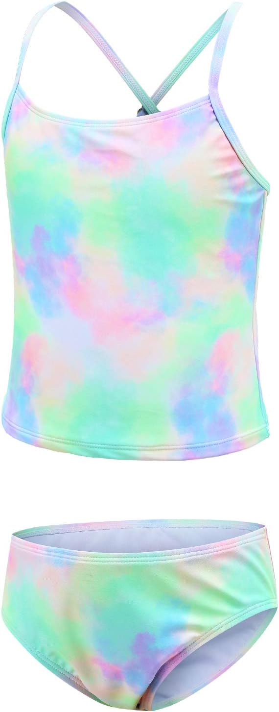 Detalle de Girls Two Piece Swimming Costume: 2 Piece Tankini for Kids (5–16 Years)