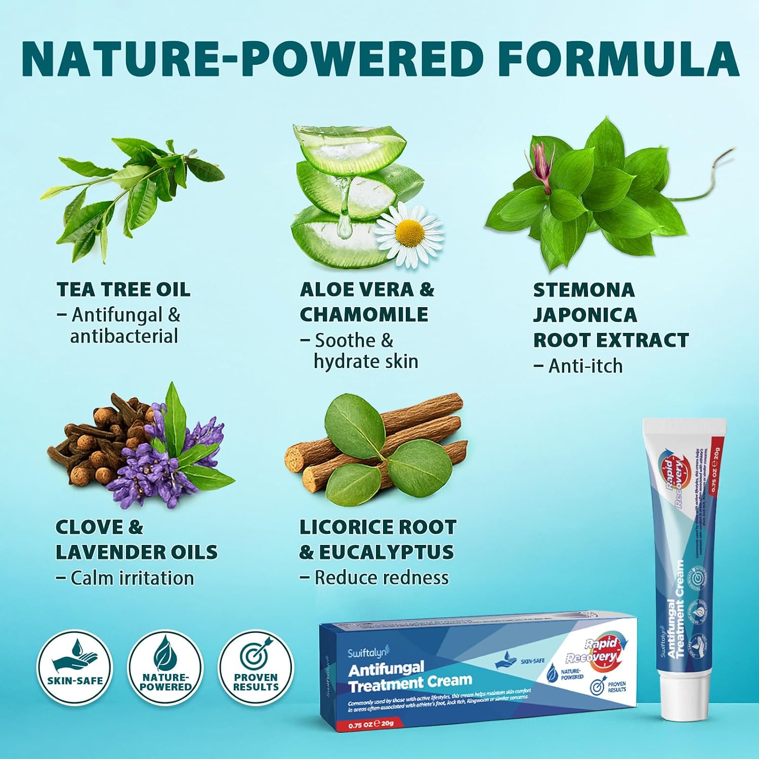 Detalle de Antimykotika Salbe und Creme bei Hautpilz & Fußpilz mit Teebaumöl, Aloe Vera und pflanzlichen Extrakten