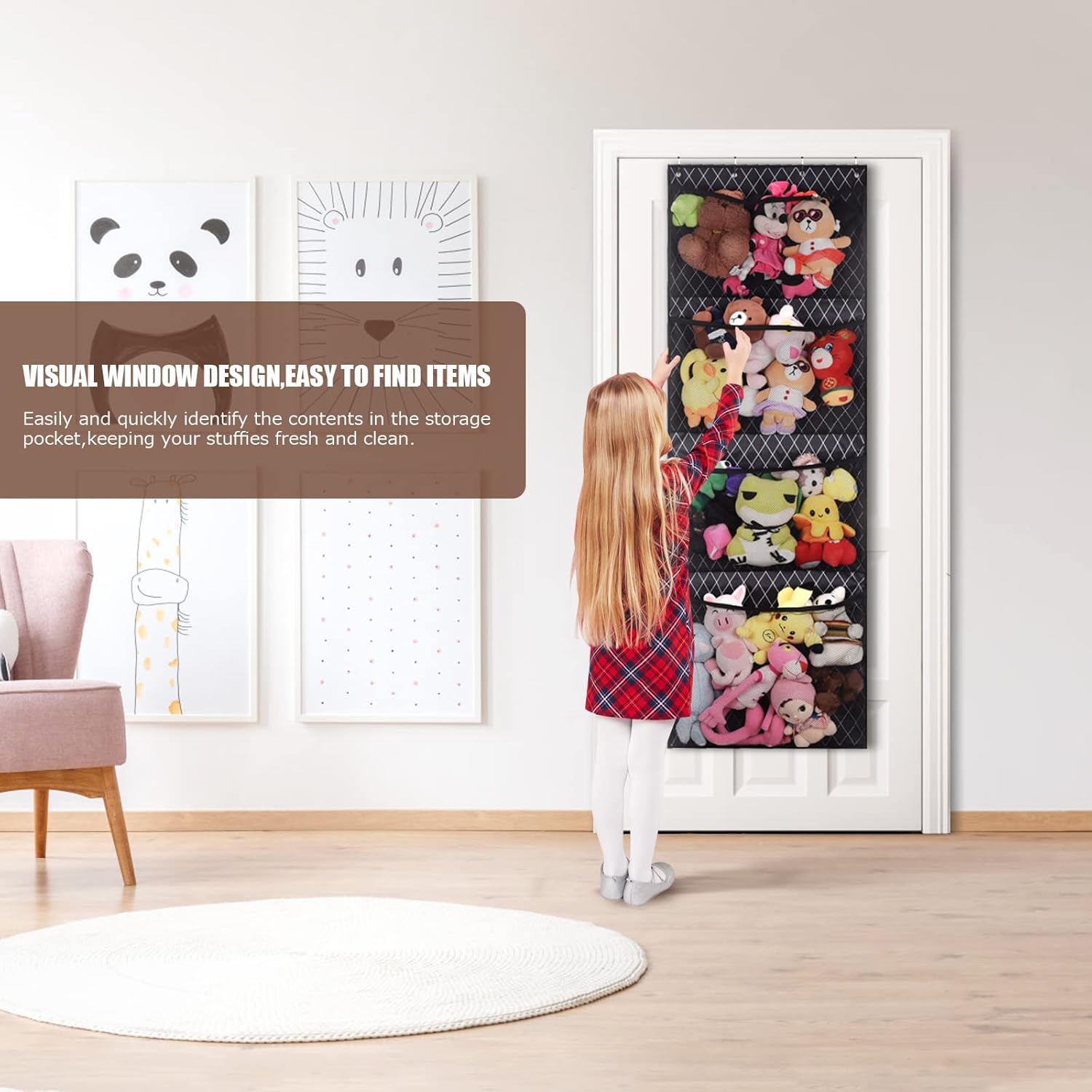 Detalle 2 de Over Door Teddy Hammock Toy Storage Net