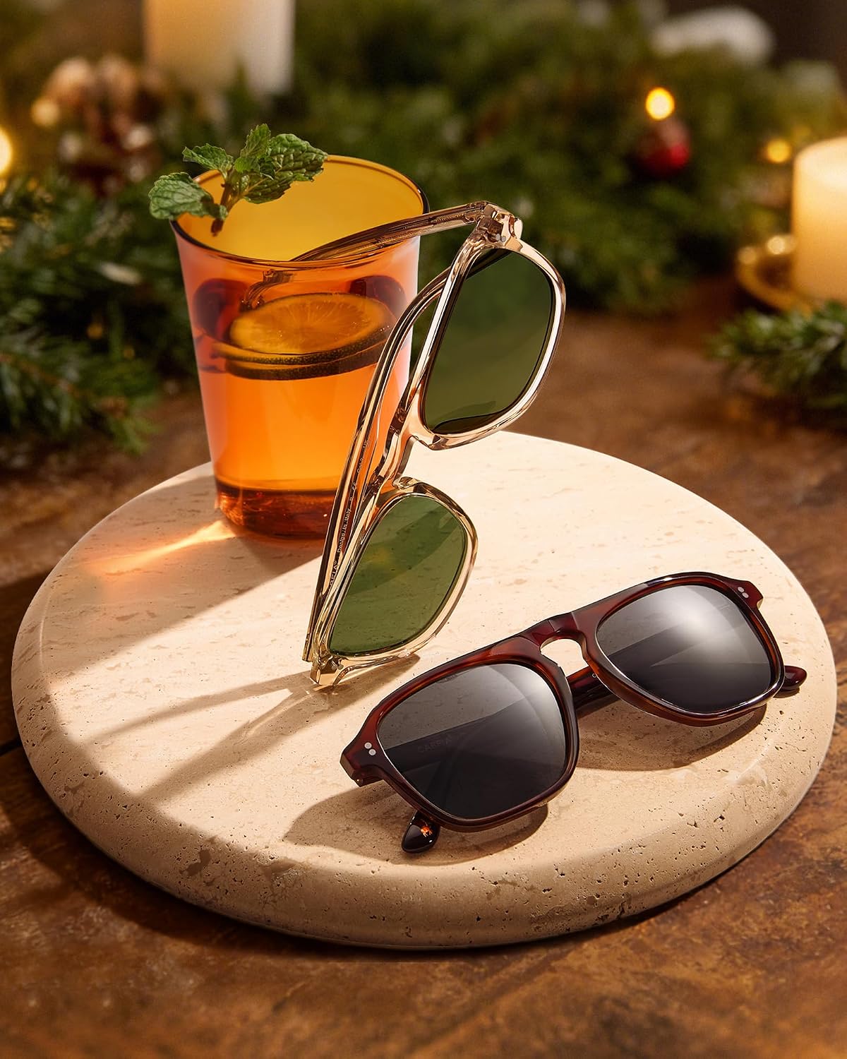 Detalle 2 de CARFIA CA5355 polariserade acetatsolglasögon för män med pilotdesign