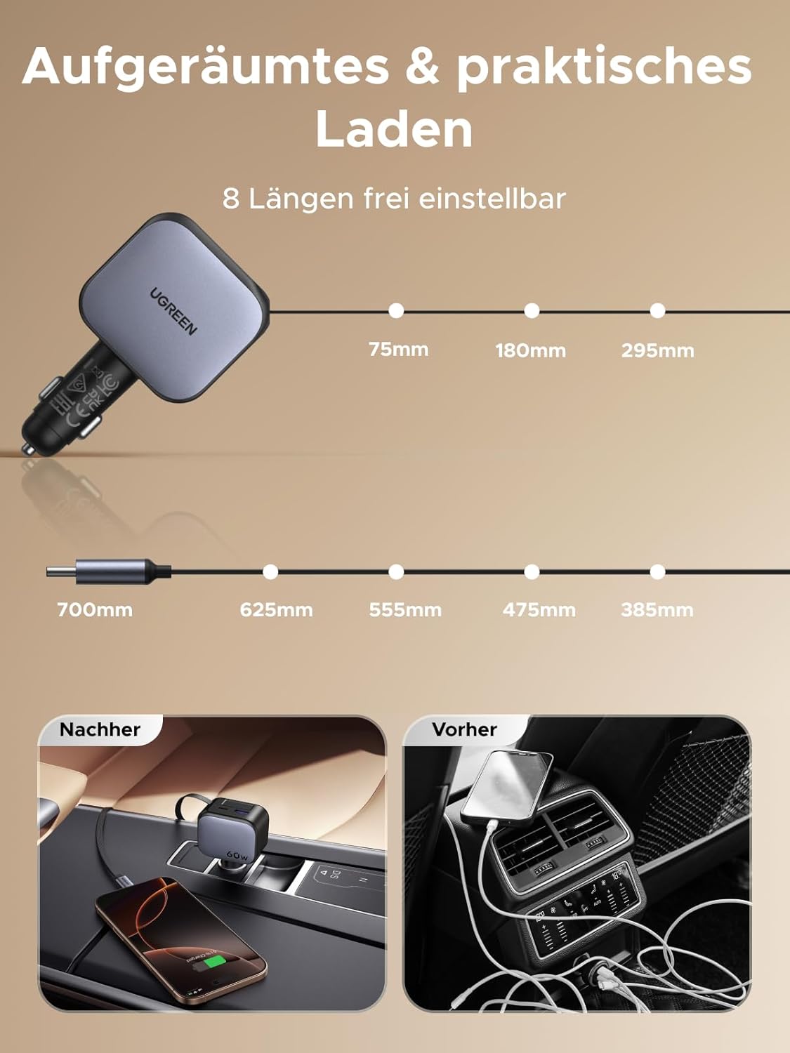Thumbnail 4 de UGREEN Nexode 60W 3-Port Zigarettenanzünder