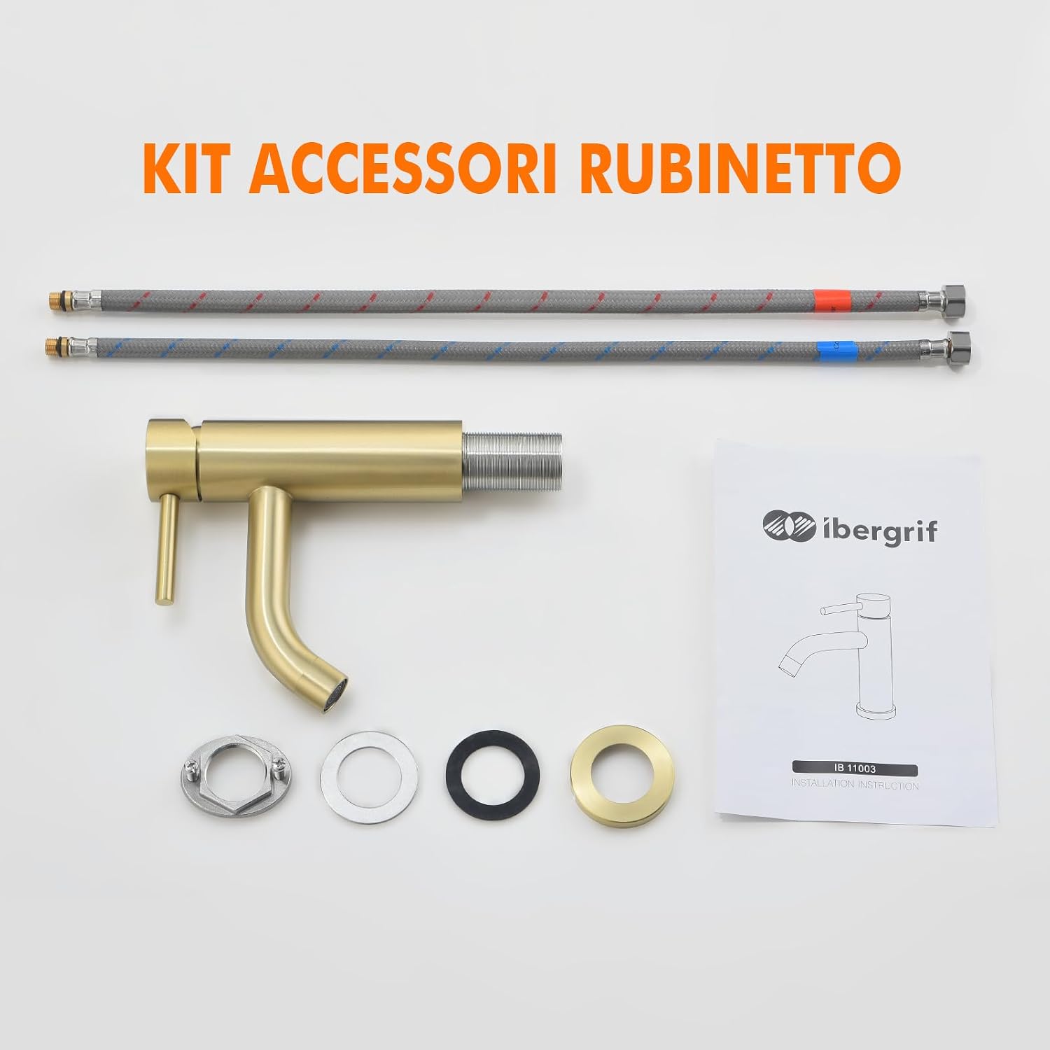 Thumbnail 6 de Ibergrif M11003Y rubinetto bagno classico monocomando per lavabo in acciaio inox oro