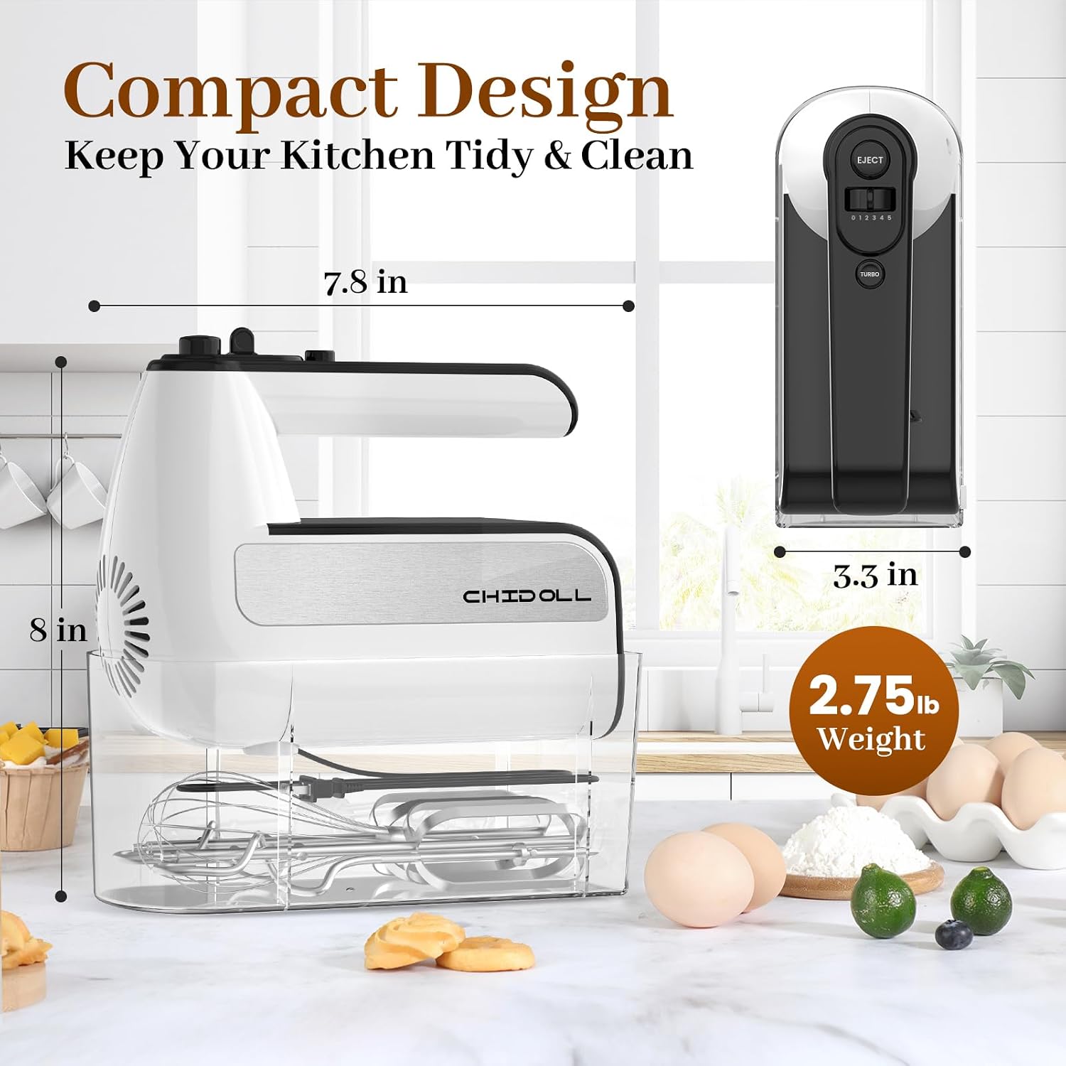Thumbnail 6 de 800W 5-Speed Electric Hand Mixer with 5 Attachments 🎂