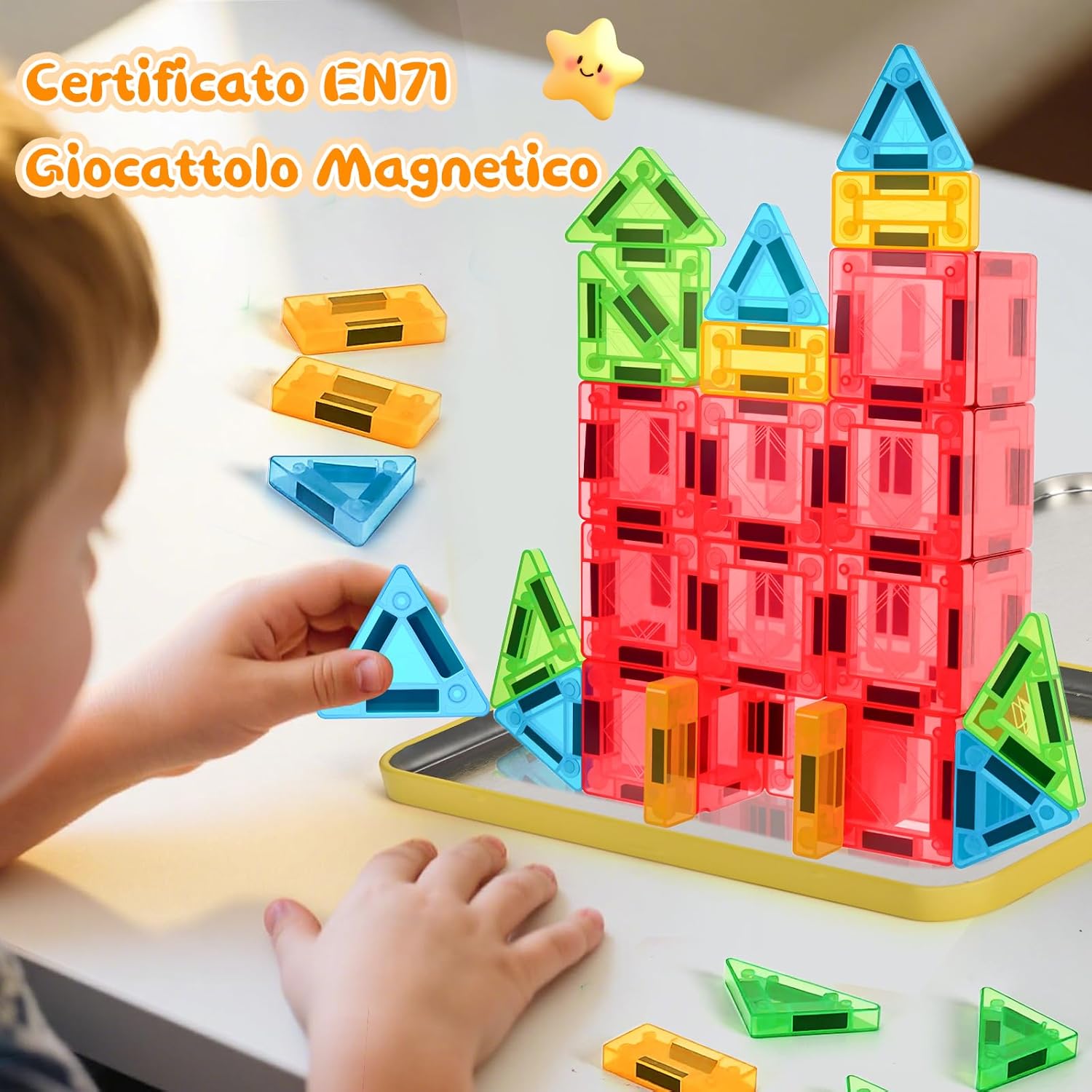 Detalle de LeagoEra Mini Giochi di Costruzione Magnetici 32 Pezzi — Compagni di Viaggio Creativi per 3–8 Anni