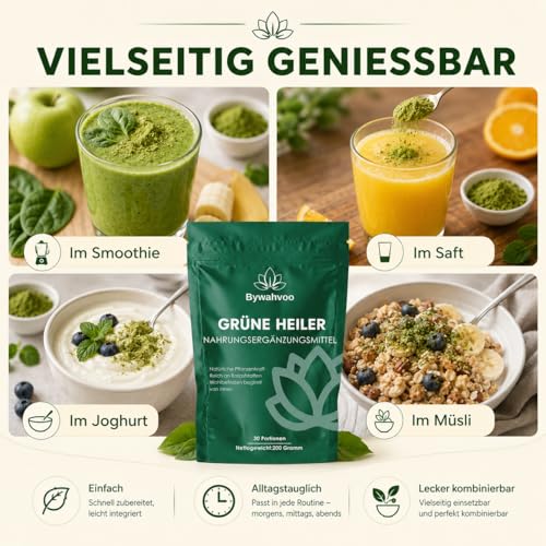 Thumbnail 7 de Grüne Entgiftungspulver – Bywahvoo, 200 g – Matcha, Gerstengras, Spirulina & Heidelbeere