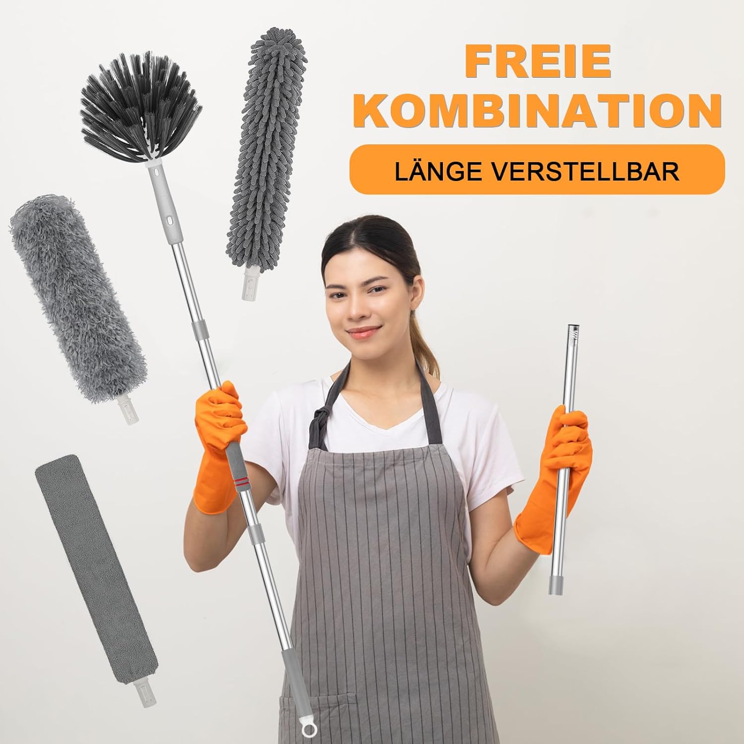 Thumbnail 6 de Eyeleaf Staubwedel Teleskop Waschbar Duster lang bis 260 cm – ausziehbar für hohe Decken