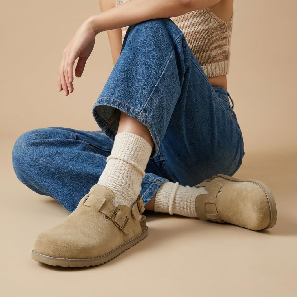 Thumbnail 1 de CUSHIONAIRE Brooklyn Suede Women’s Slides with Adjustable Buckles