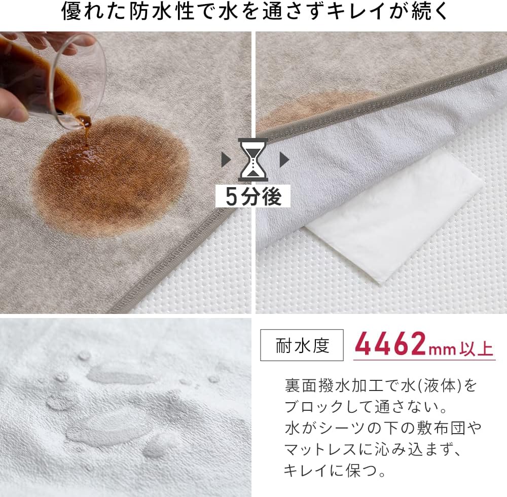Detalle 1 de アイリスオーヤマ BXS-TCST-S 防水ボックスシーツ シングル パイル素材・透湿防水・全周ゴム付き