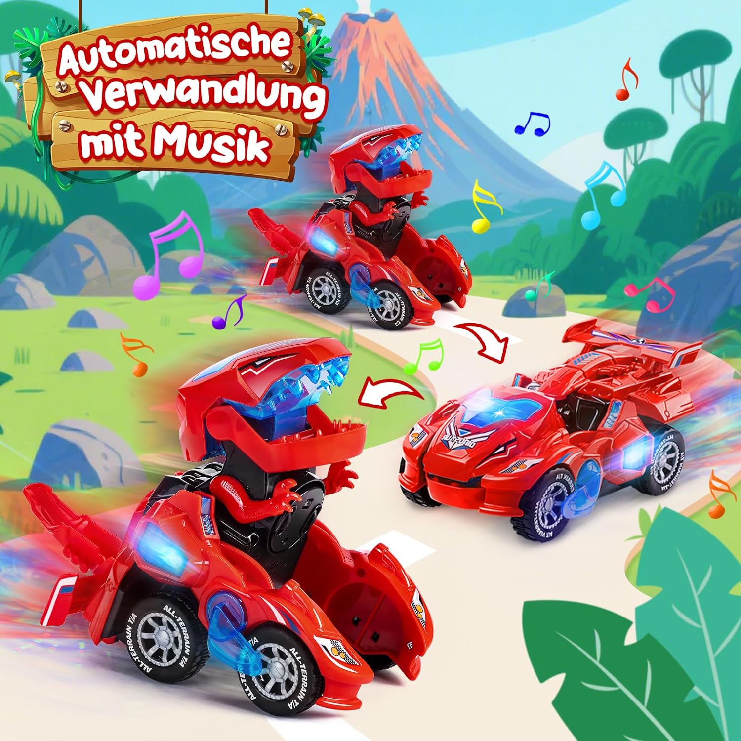 Thumbnail 1 de Yellcetoy Dino Transform Auto 3D Licht