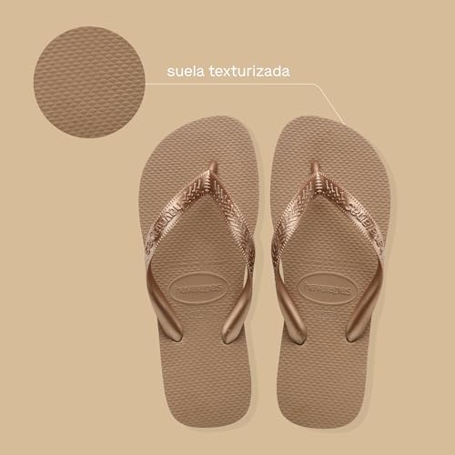 Detalle de Havaianas Top Tiras Mujer Chanclas Oro Rosa 37/38 EU
