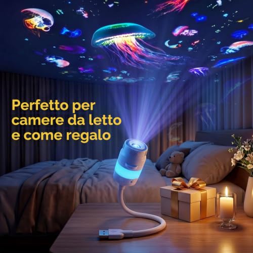 Thumbnail 7 de Lazenry Luce Notturna Proiettore Galassia 3 in 1 – HD 5D, Rotazione 360°, USB