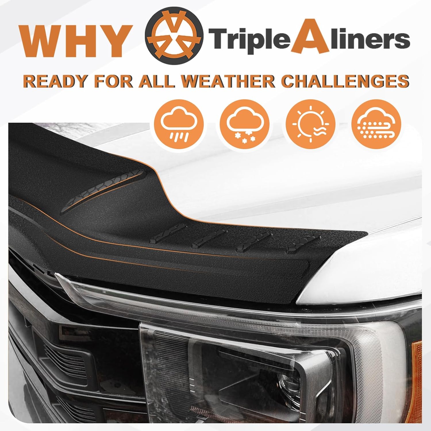 Thumbnail 5 de TripleAliners TPE Hood Deflector for 2021–2025 Ford F-150 (Not for Tremor/Raptor, Platinum/King Ranch 2024+)