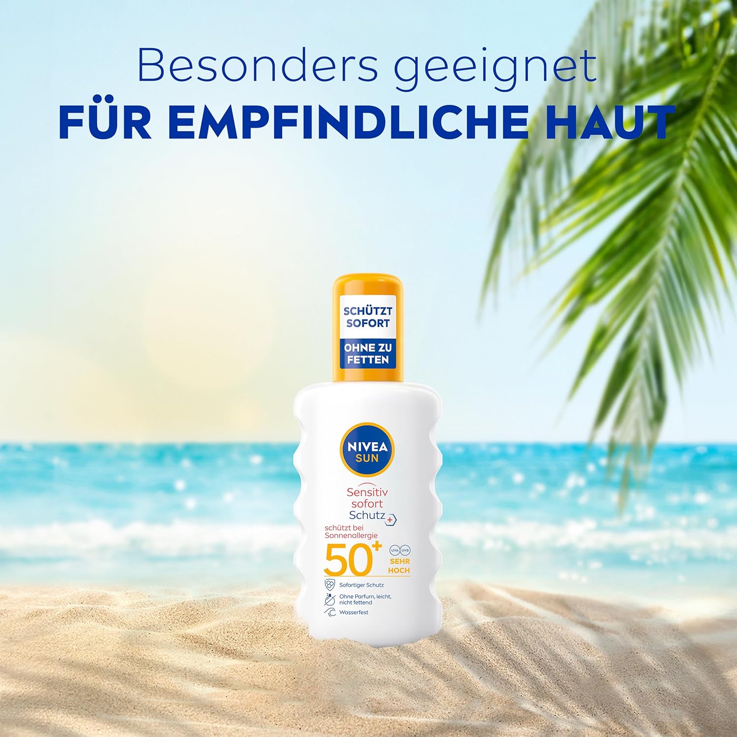 Thumbnail 2 de NIVEA SUN Sensitiv Sofort Schutz Sonnenspray LSF 50+ (duftfrei, wasserfest) – 200 ml
