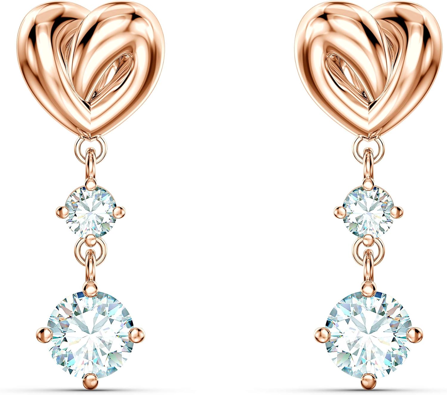 Detalle de Swarovski Pendientes Lifelong Heart en tono oro rosa 💍