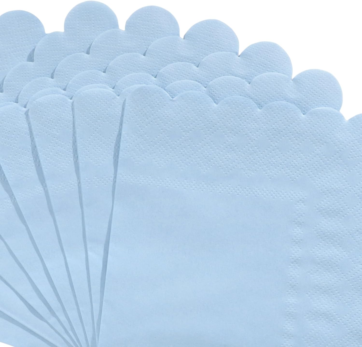 Thumbnail 2 de NatNarr 120-Piece Light Blue Scalloped Cocktail Napkins (5 x 5 Inch) for Baby Showers, Birthdays & Weddings