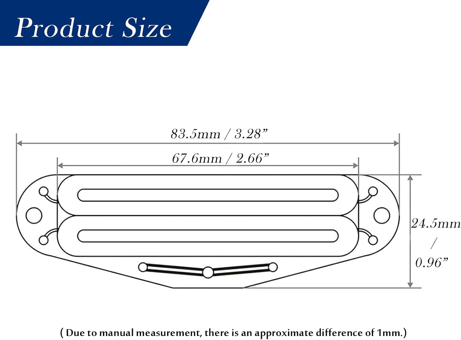 Detalle 1 de Single-Coil-Sized Humbucker Pickup, Cream