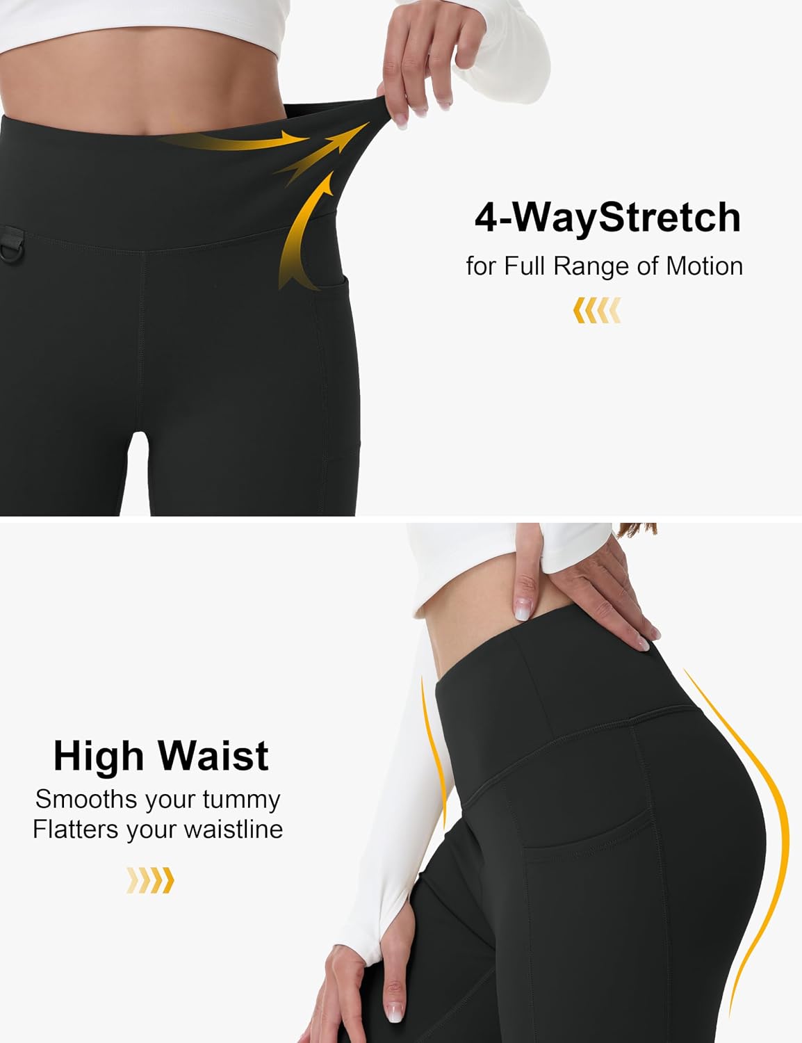 Thumbnail 6 de MAGCOMSEN Women's Fleece-Lined Flare Leggings, Water-Resistant, 3 Pockets