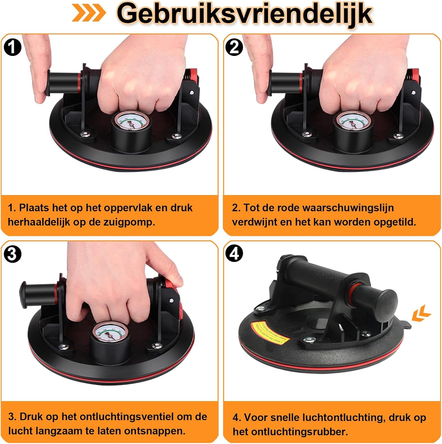 Thumbnail 6 de TQPXZO set van 2 vacuümheffers van 8 inch met manometer, max. 230 kg