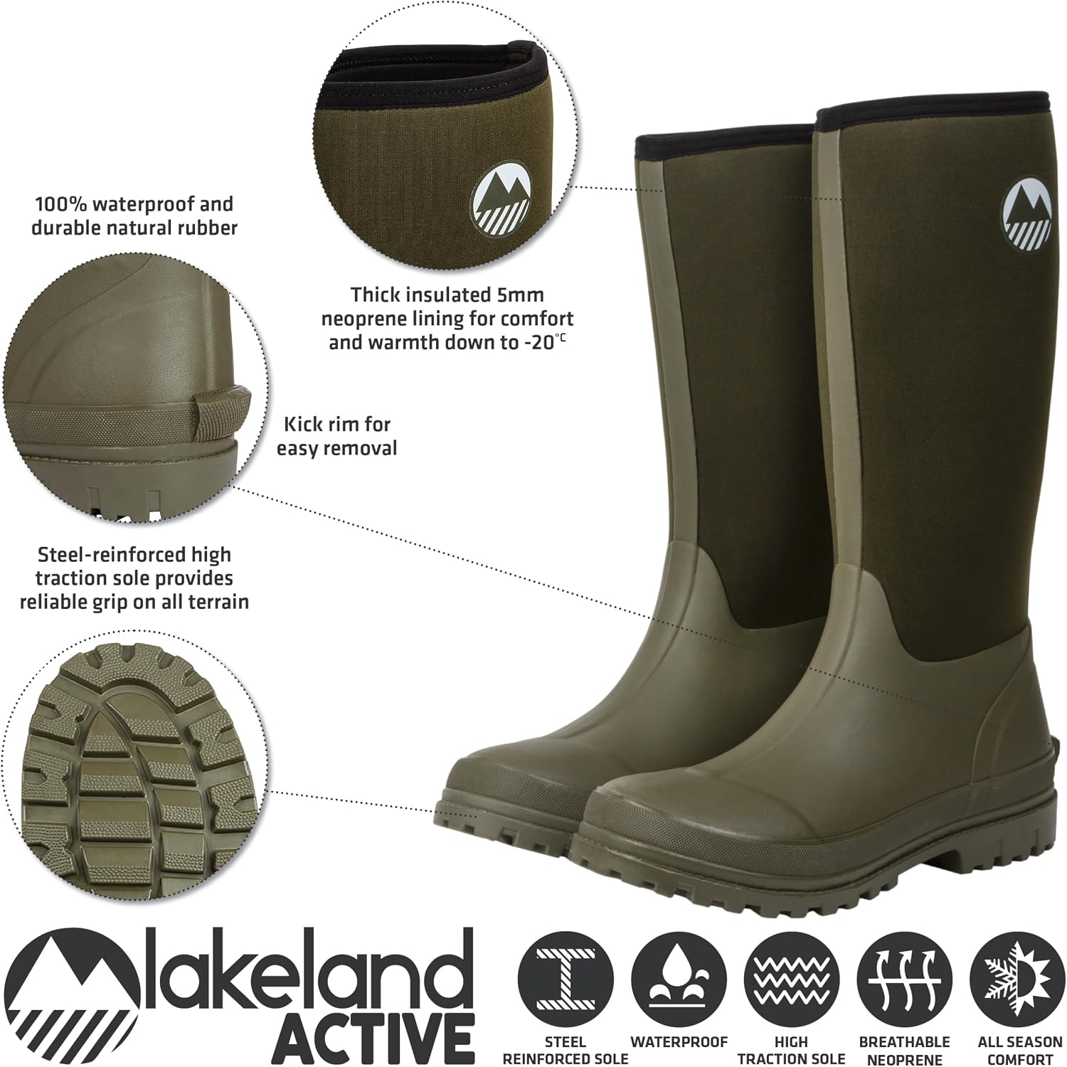 Thumbnail 3 de Lakeland Active Rydal Neoprene Insulated Wellies