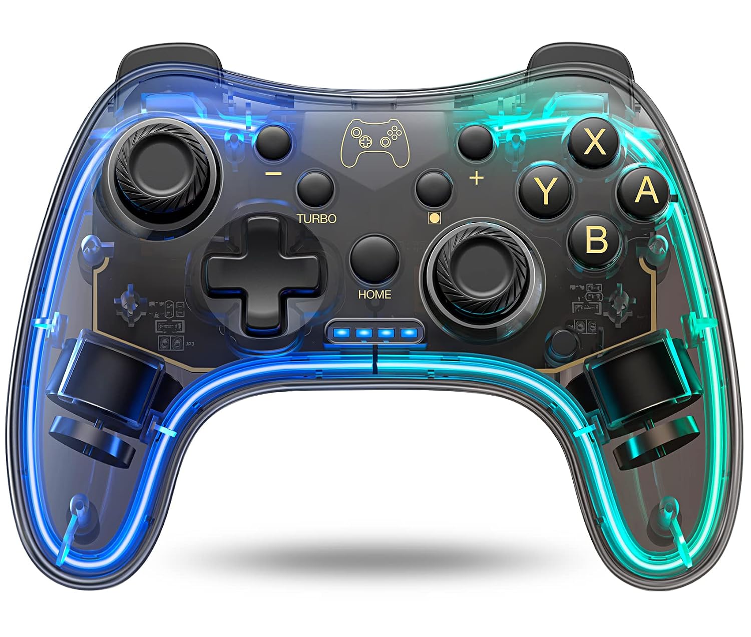 Detalle de Wireless Switch Controller für Switch/Lite/OLED mit Dual-Motor-Vibration, RGB und Turbo
