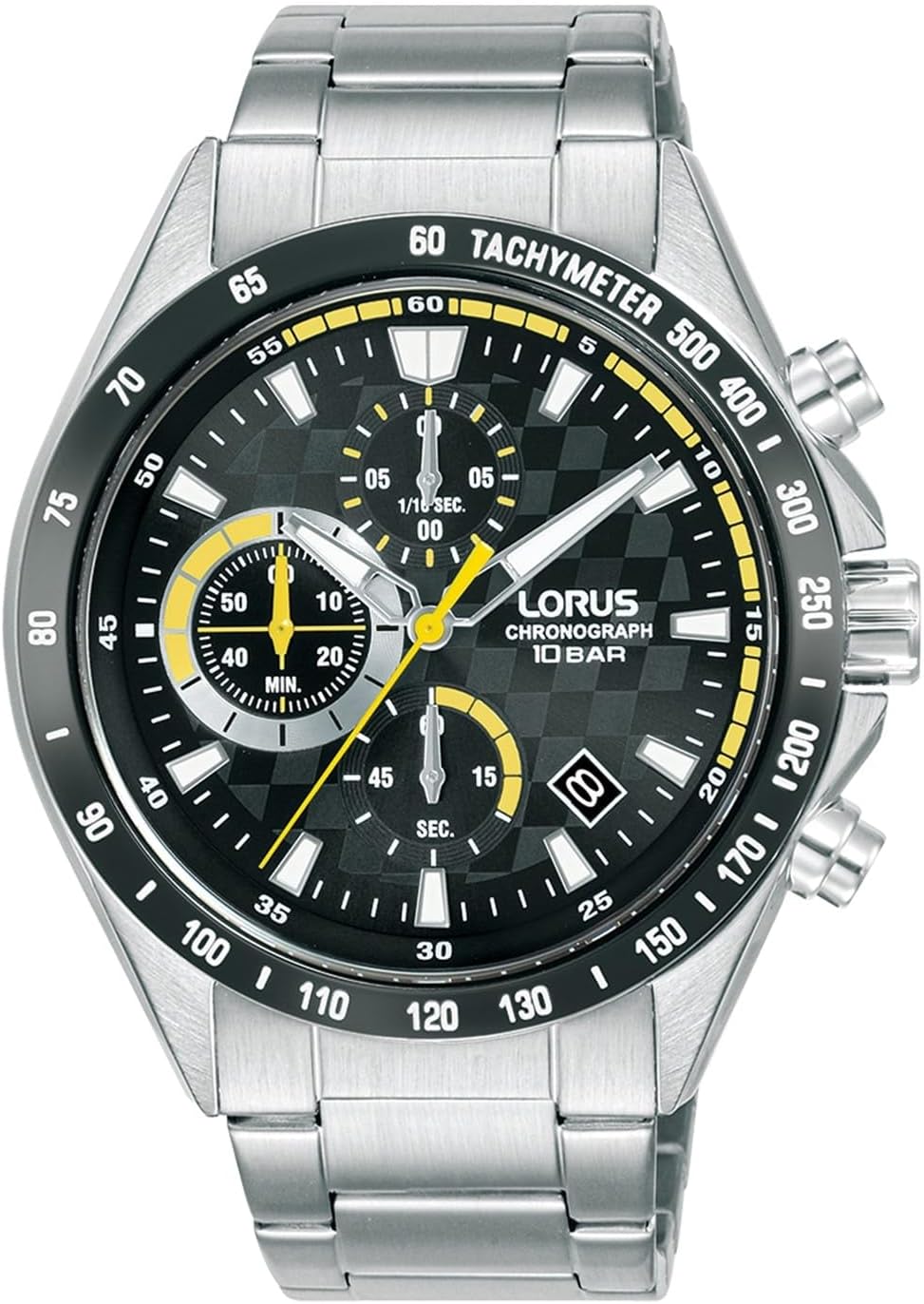 Detalle de Lorus Herren Analog Quarz Uhr mit Metallband RM313JX9 (Schwarz)