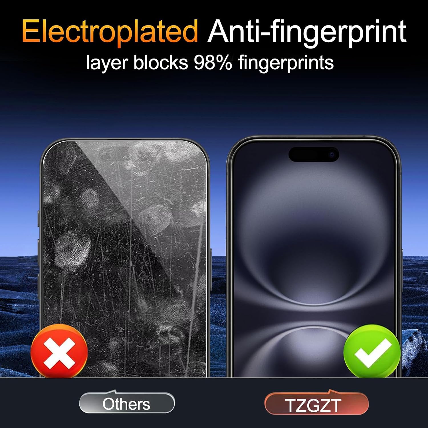 Detalle de TZGZT 3 Pack Tempered Glass Screen Protector for iPhone 16 — Shatterproof, 1:1 Coverage, and Lens Protectors