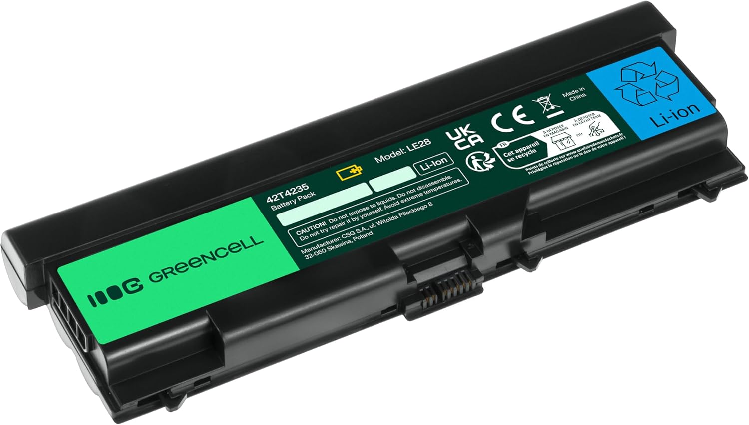 Detalle 2 de Green Cell Extended 42T4795 batteria per portatili Lenovo ThinkPad (6600mAh, 10,8V) nera