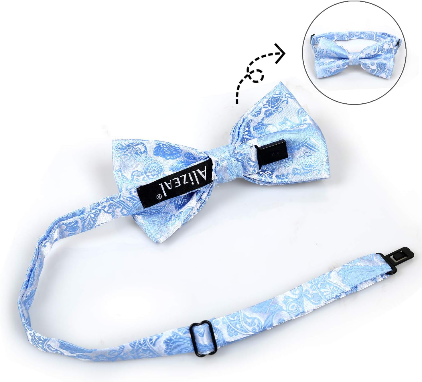 Thumbnail 6 de Alizeal Men's Paisley Bow Tie, Hanky and Cufflinks Set