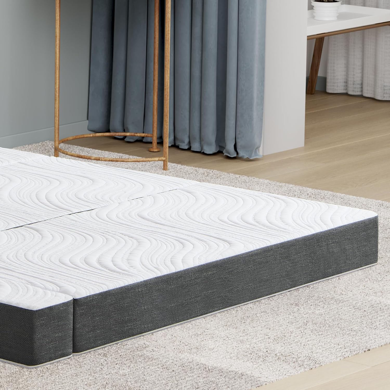 Detalle 2 de Twirest Folding Mattress – Double Foldable Memory Foam Mattress with Portable Pillow, 135x190x15cm