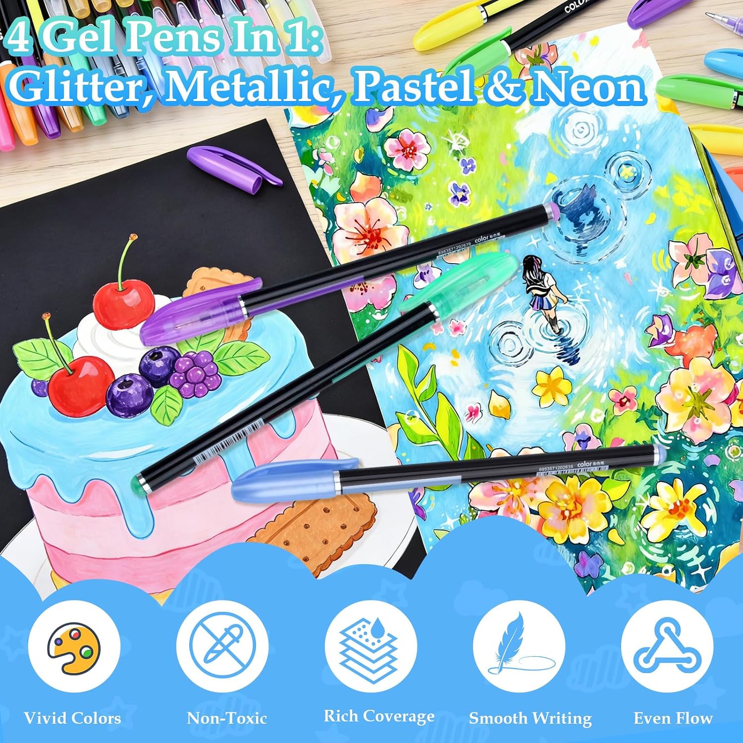 Thumbnail 3 de Glitter Gel Pens Set, 36 Colors