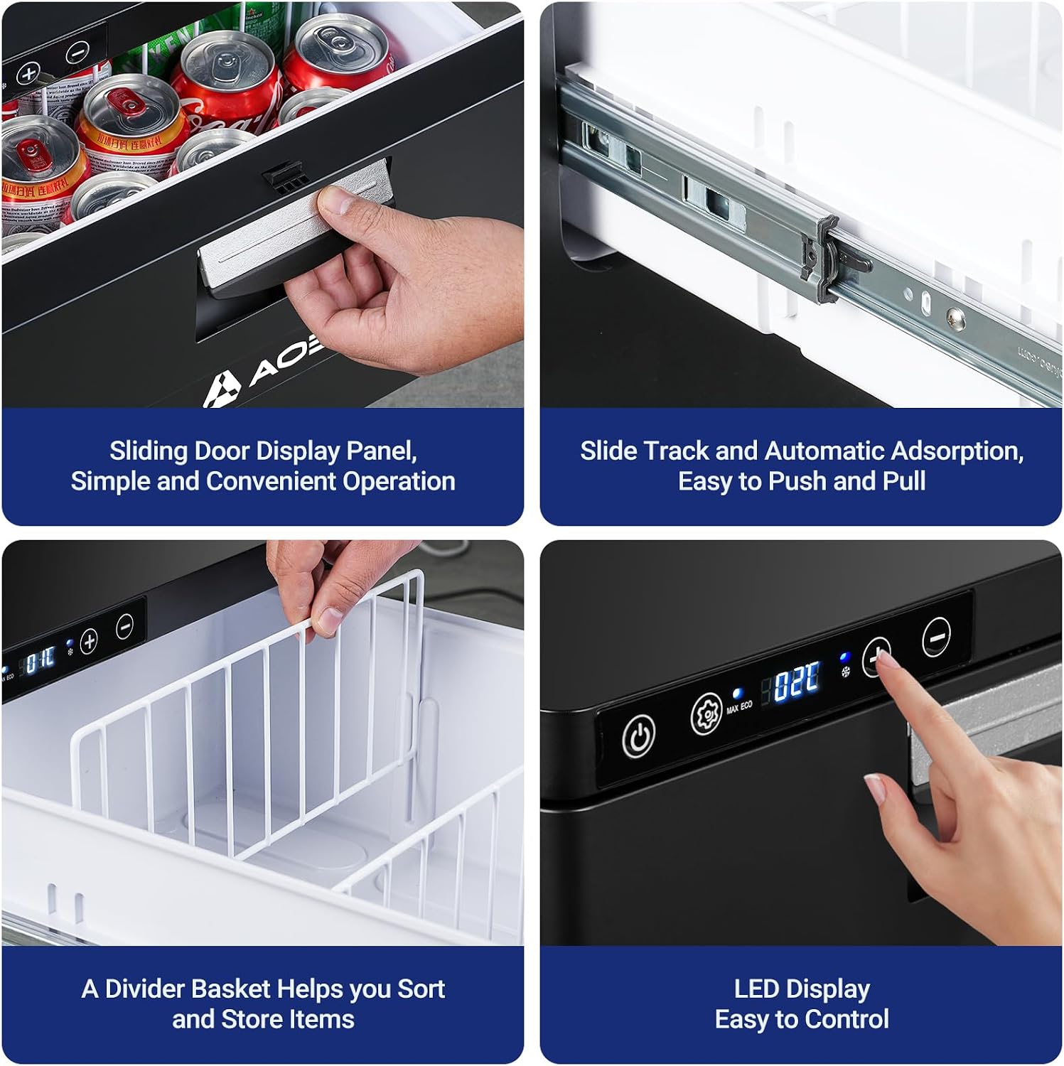 Detalle 2 de AAOBOSI 31L Drawer Campervan Fridge