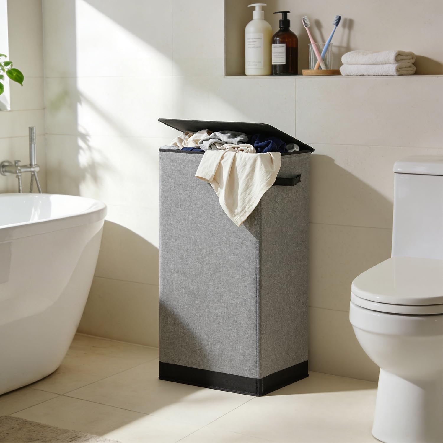 Thumbnail 6 de SOLEDI Laundry Hamper 100L collapsible basket