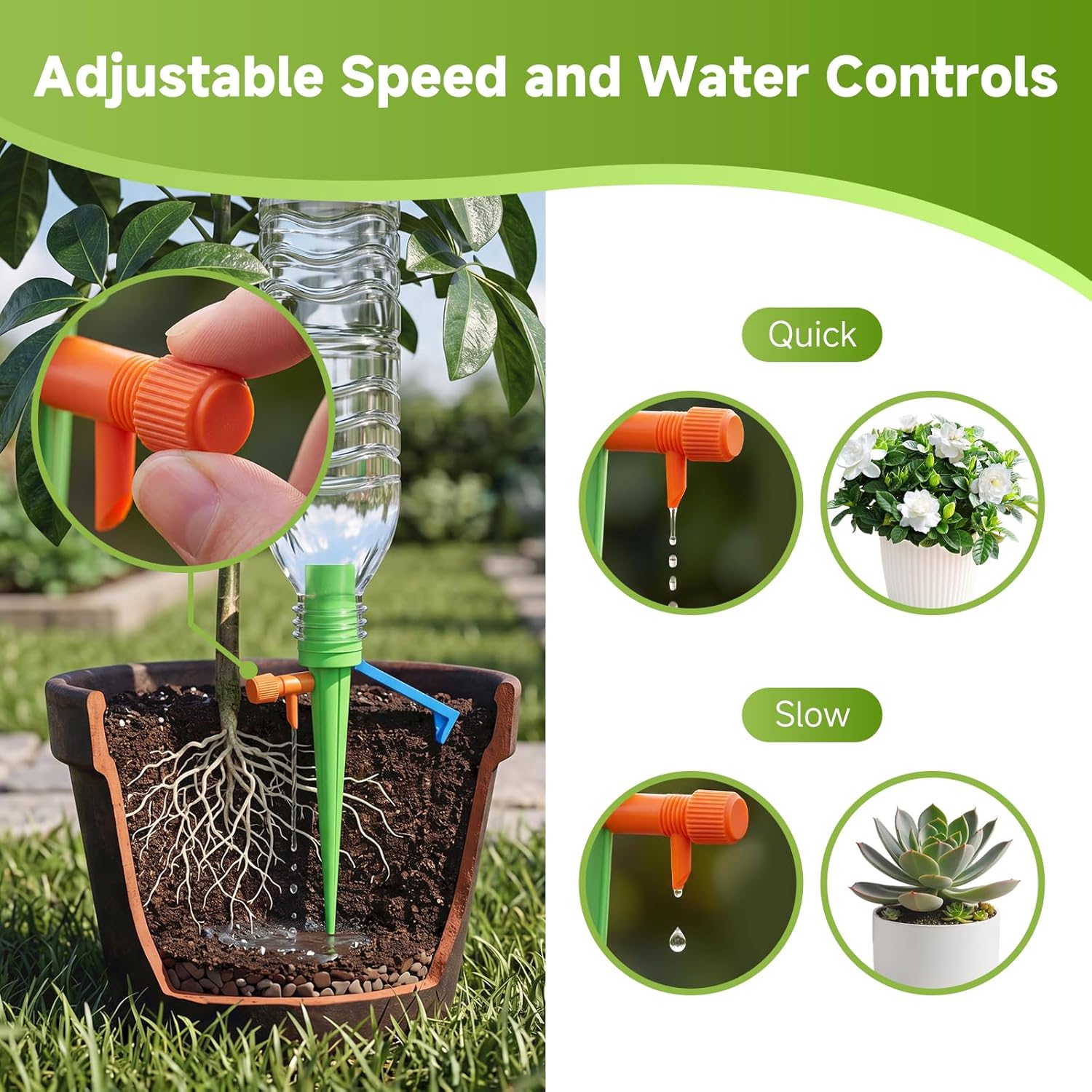 Detalle de Irrigazione automatica: set di 15 sistemi per balcone e piante d'appartamento (arancione e verde)