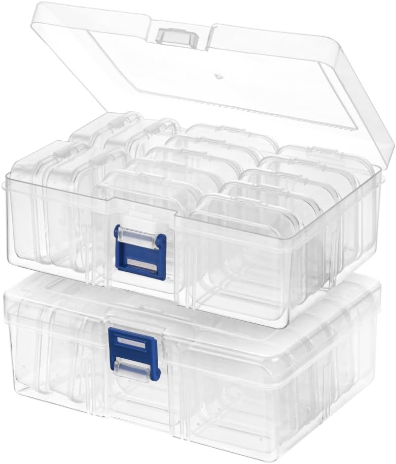 Detalle de AUAUY 4754691 kralenorganizer met 30 transparante bakjes