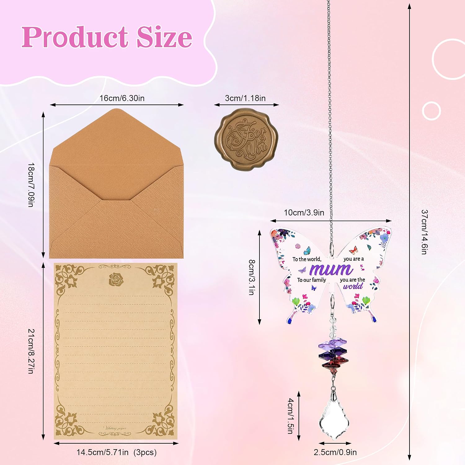 Detalle de Yimomoyi Acrylic Butterfly Suncatcher