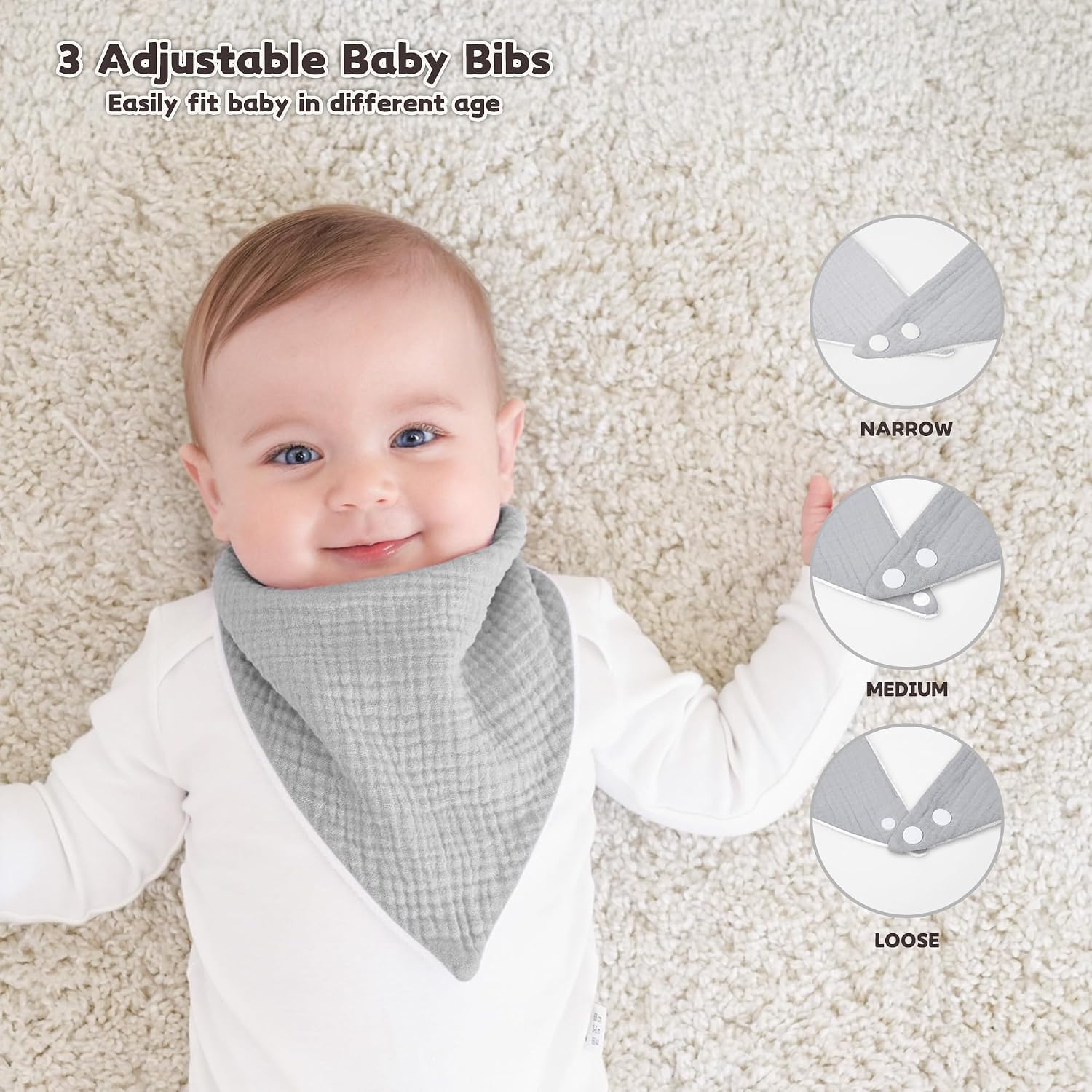 Thumbnail 4 de Susurration muslin baby drool bibs triangle, 6 pack
