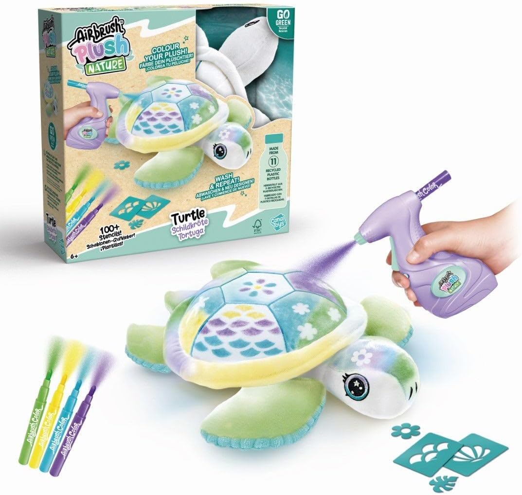 Detalle 2 de Canal Toys OFG 280 Airbrush Nature – pluszowy żółw do kolorowania z szablonami
