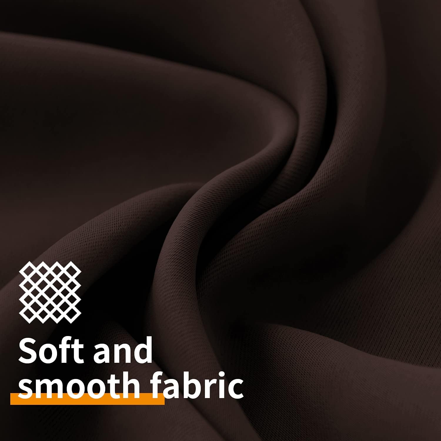 Detalle 2 de YoungsTex Brown Blackout Curtains, 2 Grommet Panels, 42 x 68 Inches