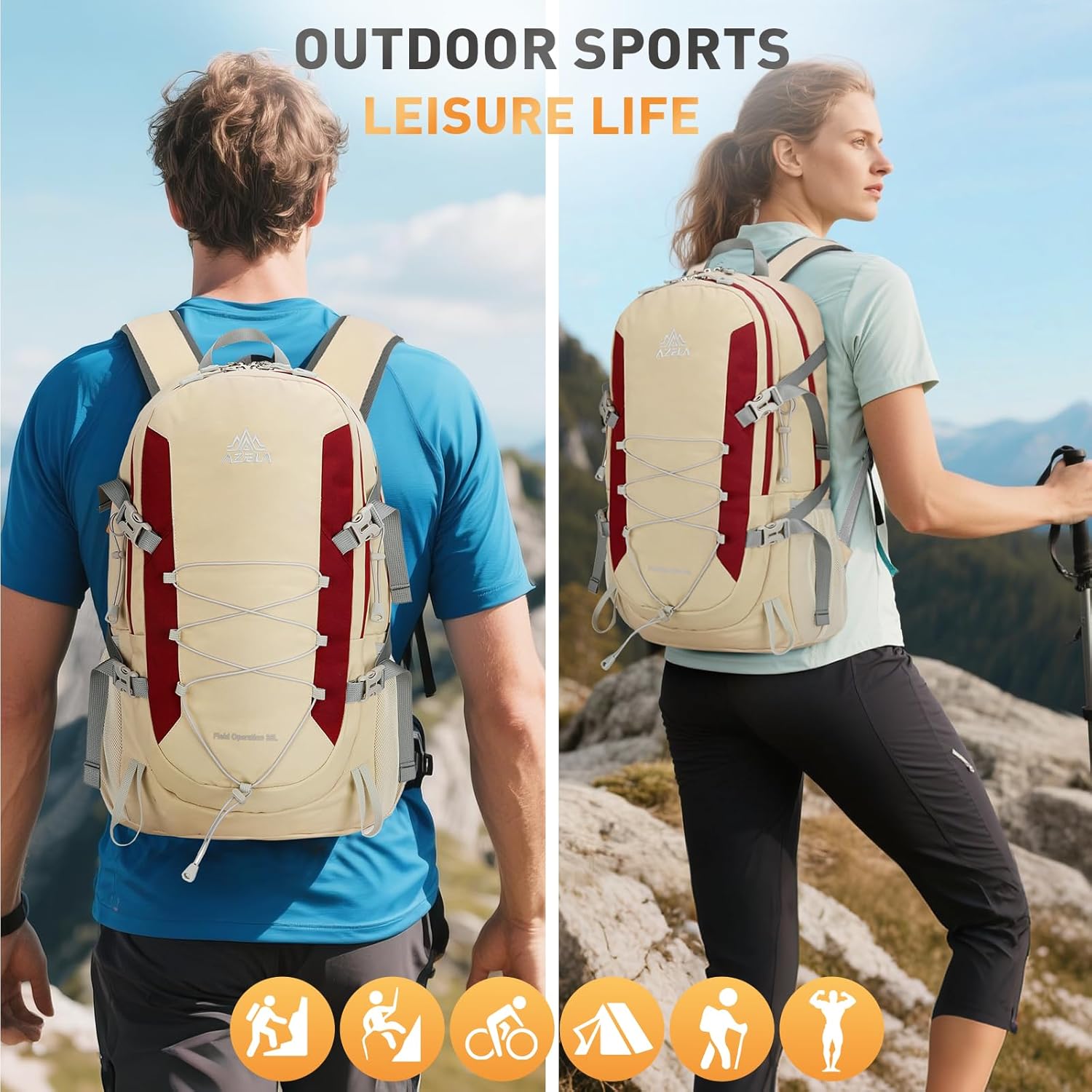 Thumbnail 6 de Geila Rucksack 35L: Durable 2–4 Day Hiking Backpack with Rain Cover