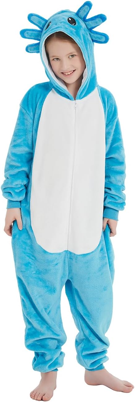 Detalle de ABENCA Kids Animal Onesie Pajamas, Plush Fleece with Hood and Pockets