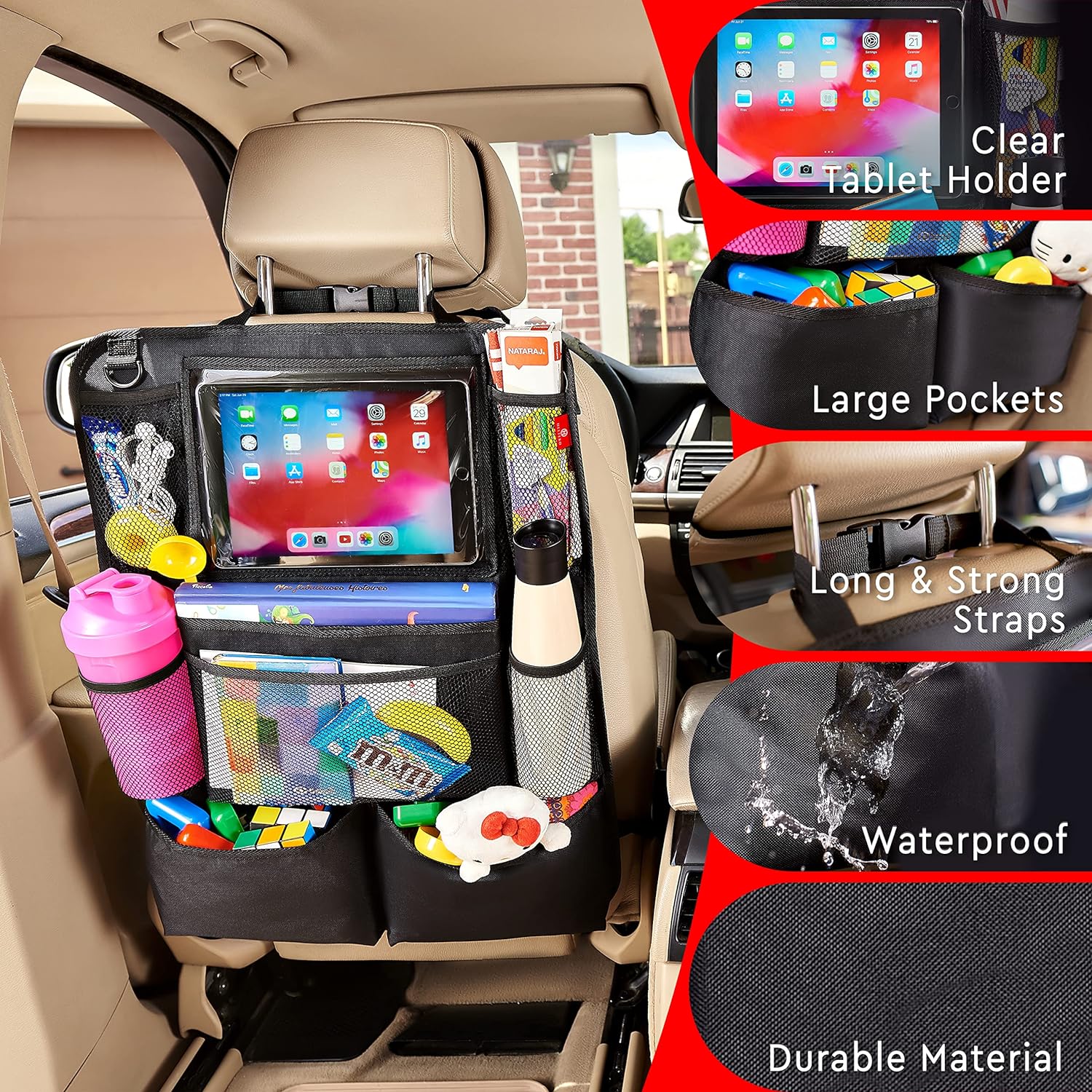 Detalle 2 de Helteko Backseat Car Organizer 2 Pack