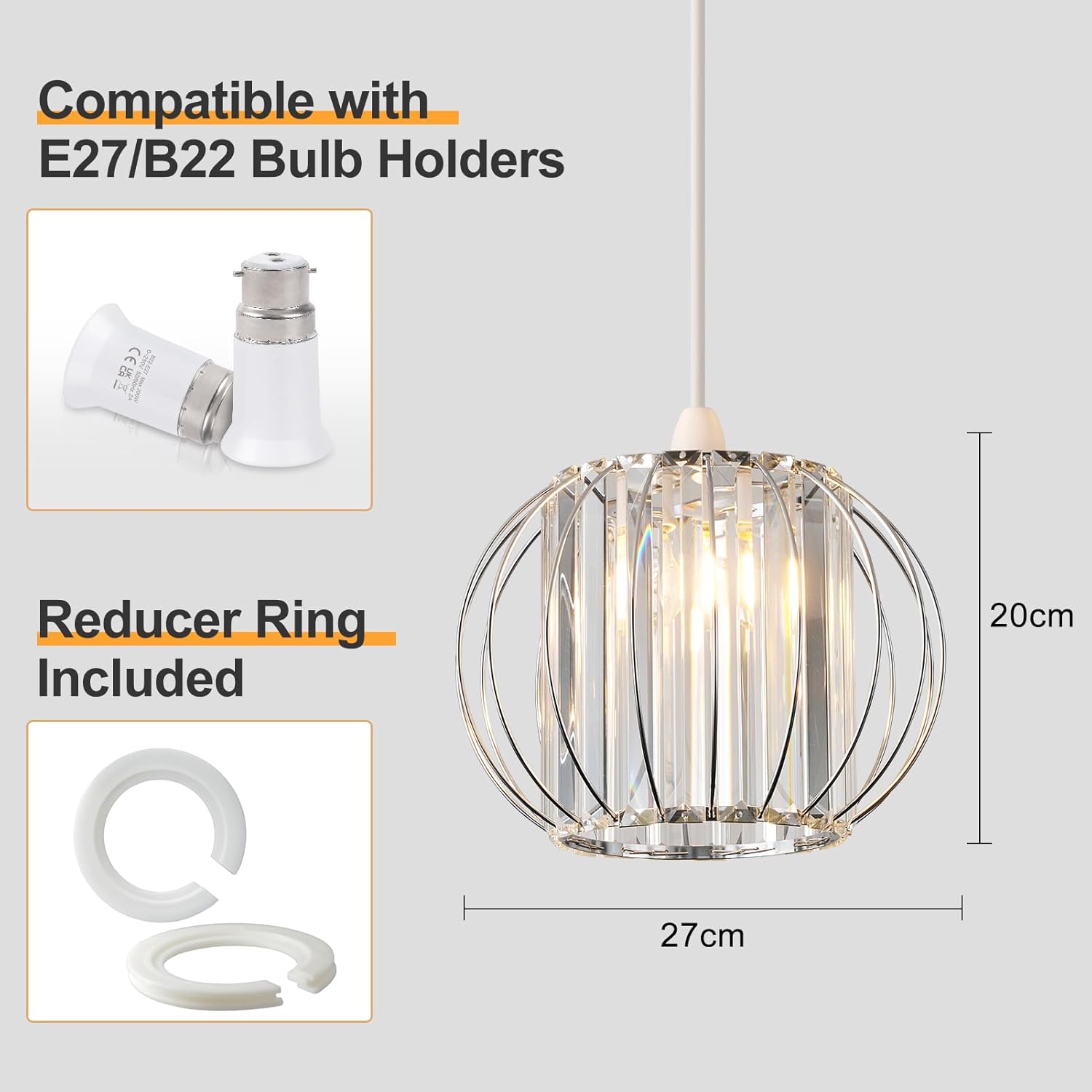 Detalle de HARPER LIVING Easy Fit Pendant Shade 27cm