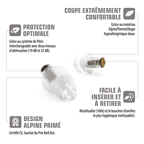Detalle de Alpine MusicSafe Bouchons d'oreilles – Protection auditive haute fidélité pour musiciens