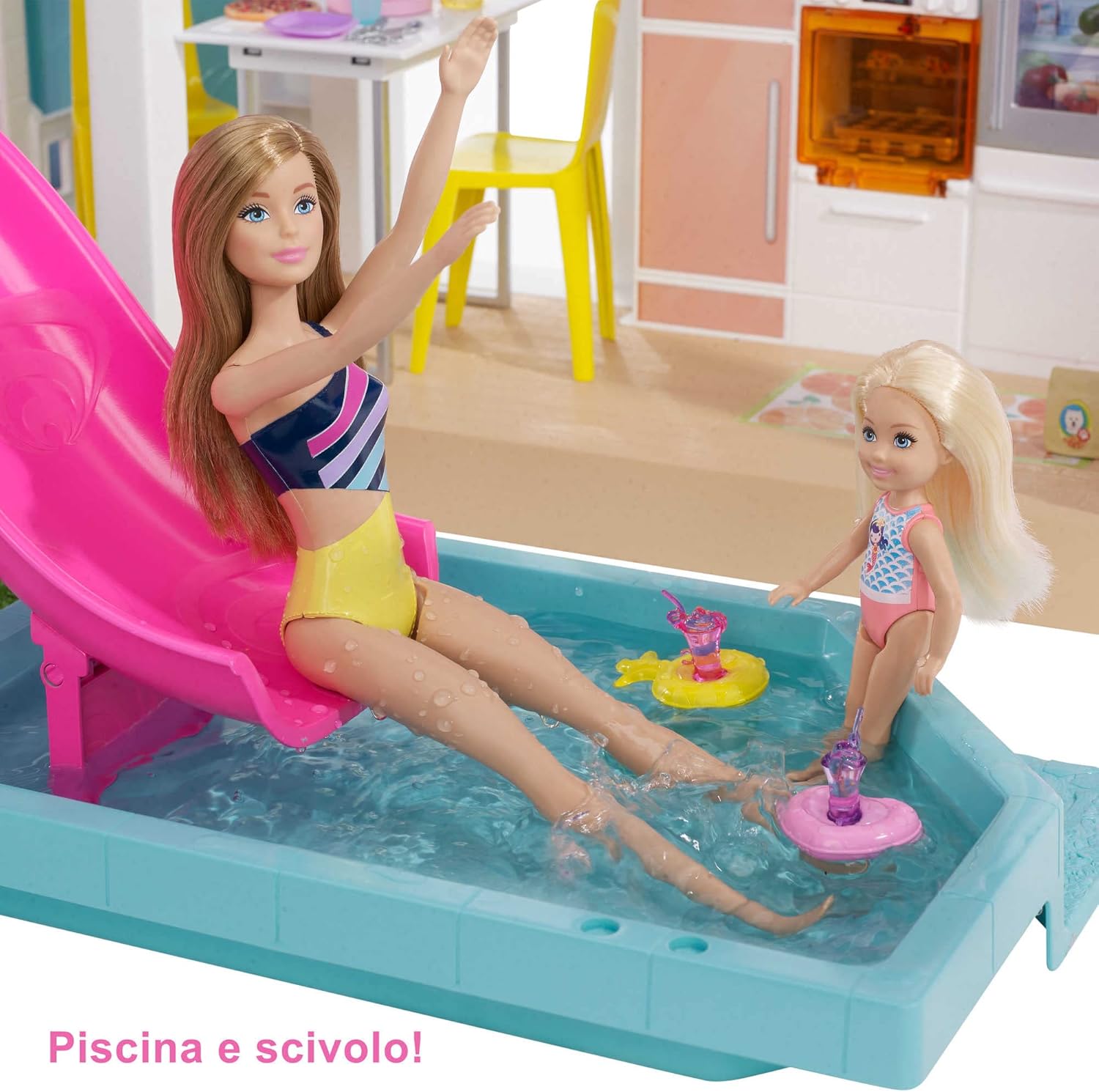Detalle de Barbie Casa dei Sogni (GRG93) – Playset casa di Barbie 3 piani con piscina, scivolo e oltre 75 accessori