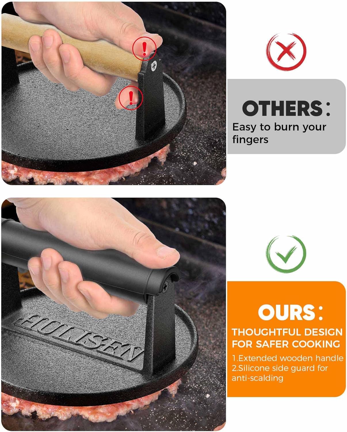 Thumbnail 3 de HULISEN Cast Iron Burger Press