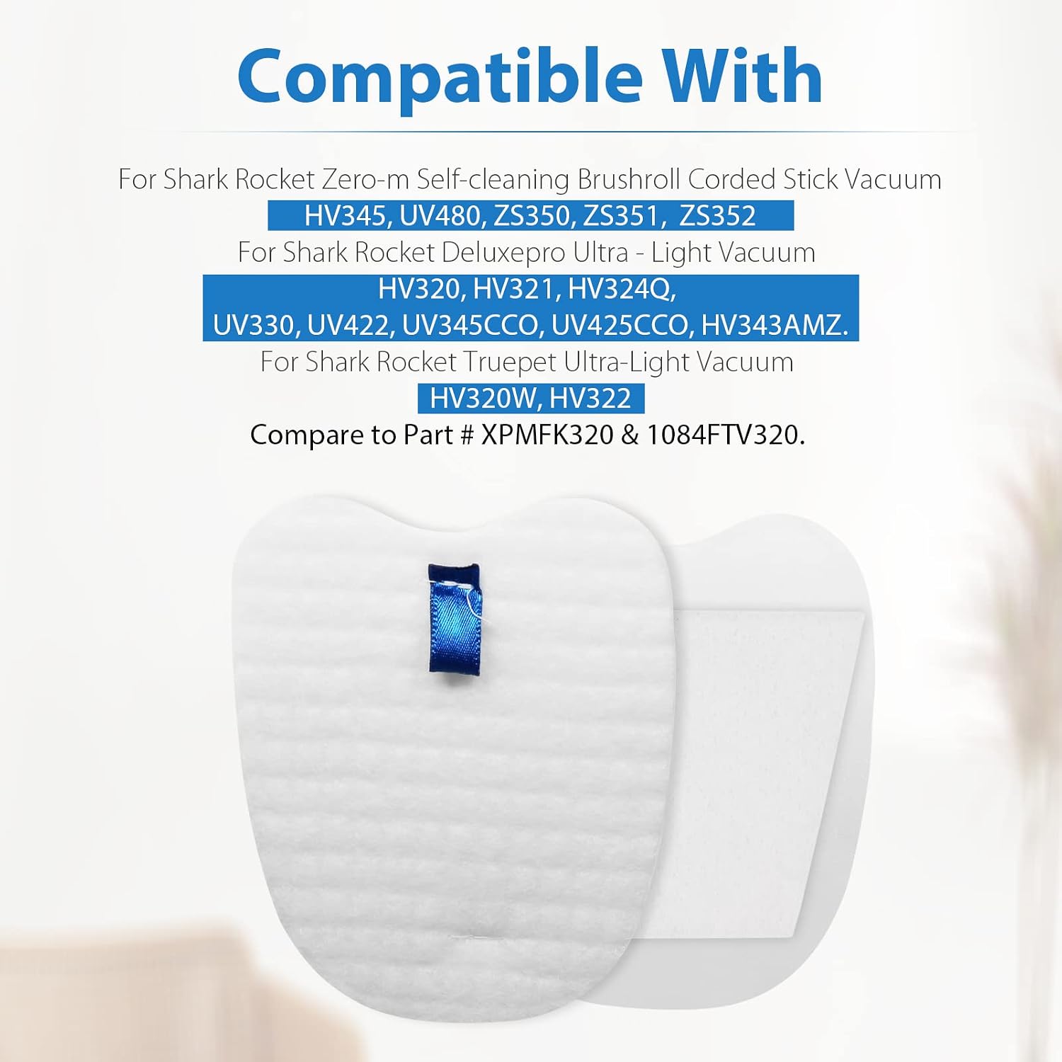 Detalle de Lemige Replacement Vacuum Filters for Shark Rocket, Foam, Felt & Post-Filters