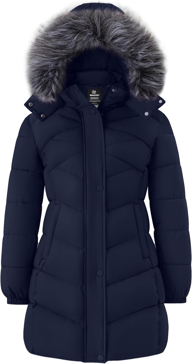 Detalle de Wantdo L7-112 Women’s Long Quilted Puffer Coat, Waterproof and Machine Washable