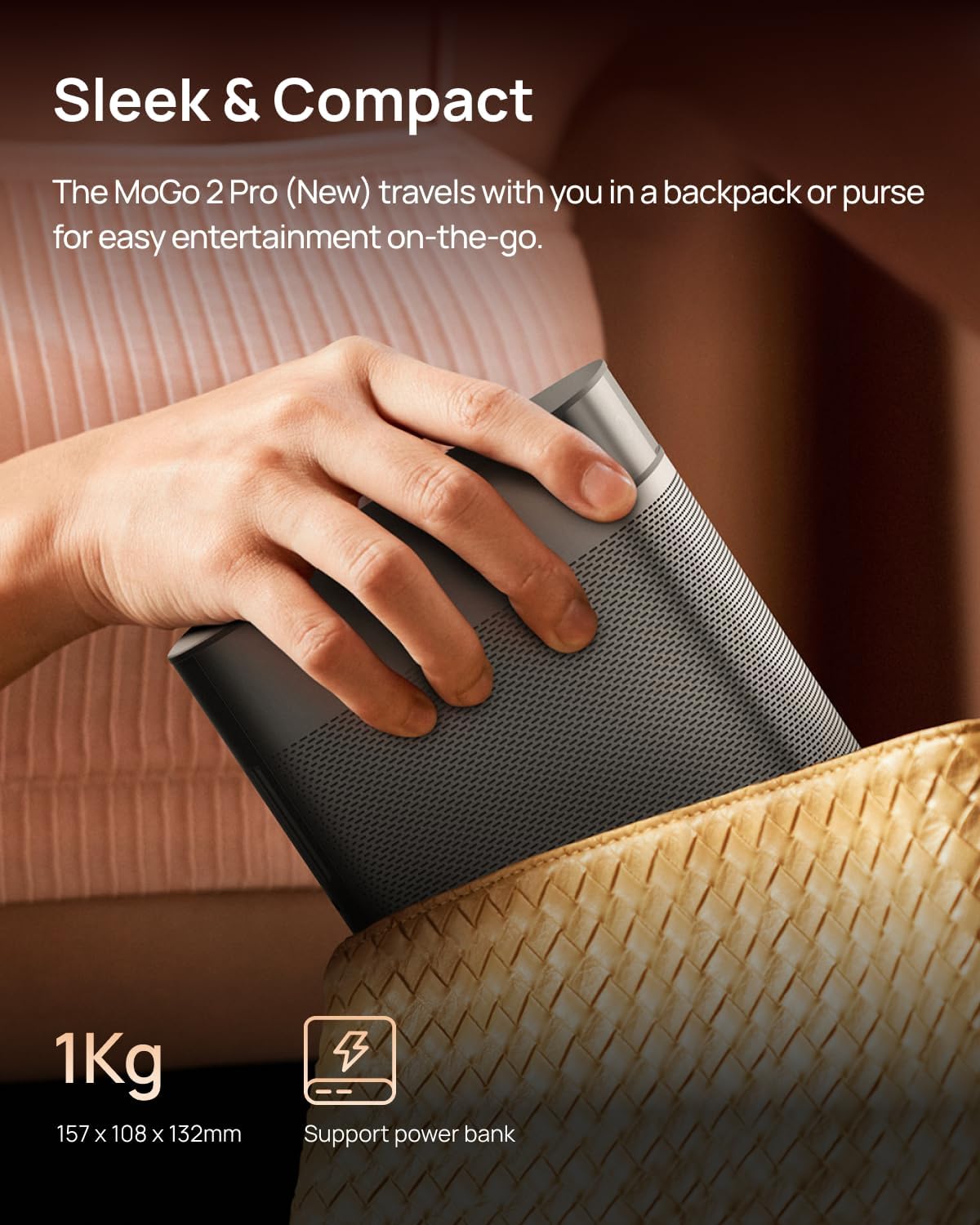 Detalle de XGIMI MoGo 2 Pro (New) portable smart projector with Google TV and Netflix