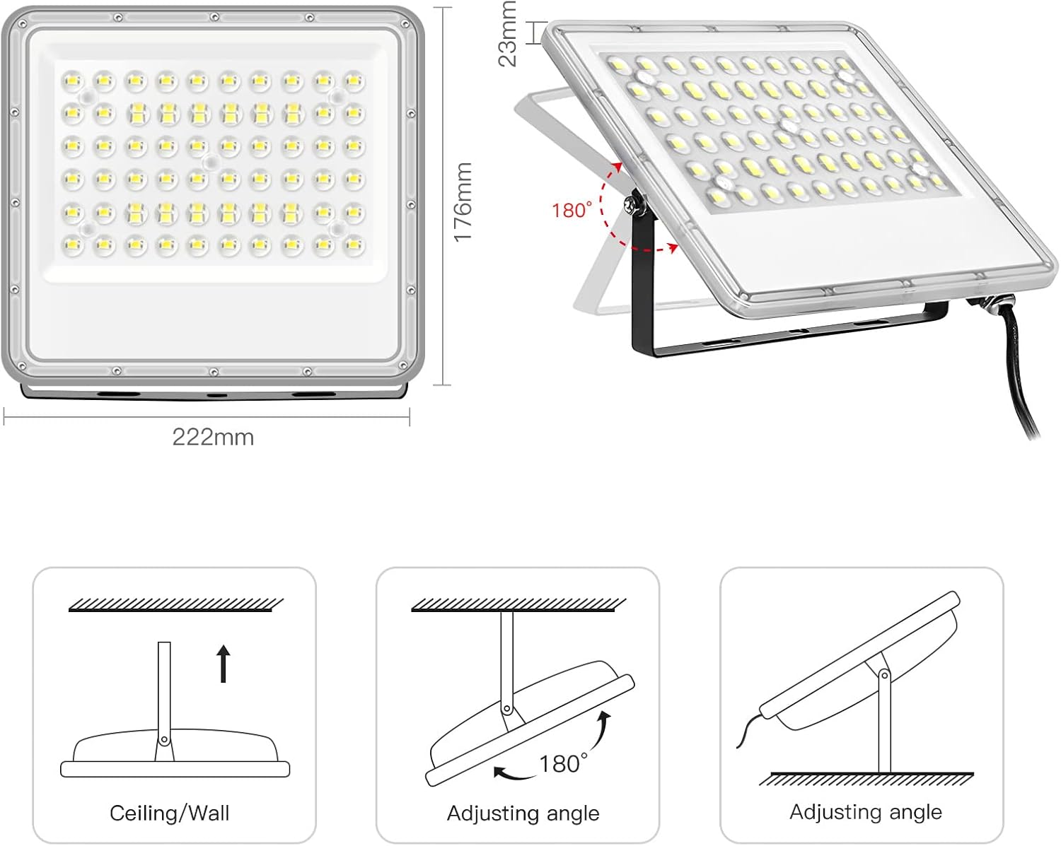 Thumbnail 1 de Tayire LED-Strahler Außen 50 W (5000 lm) 6000 K, IP65 – Fluter für Garten, Garage & Werkstatt