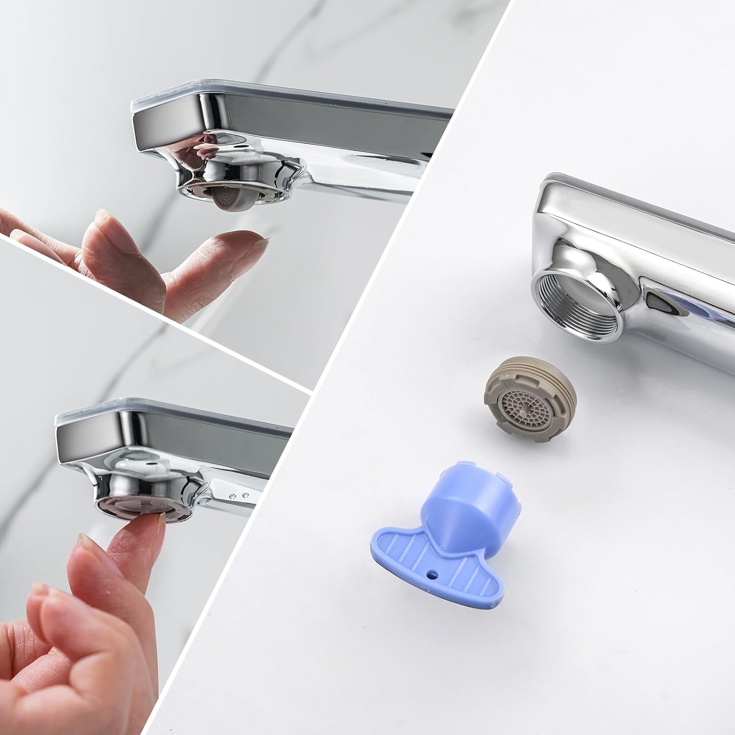 Detalle 2 de Robinet de salle de bain LakeBayMZC avec affichage LED de la température – Mitigeur monocommande en laiton, chromé